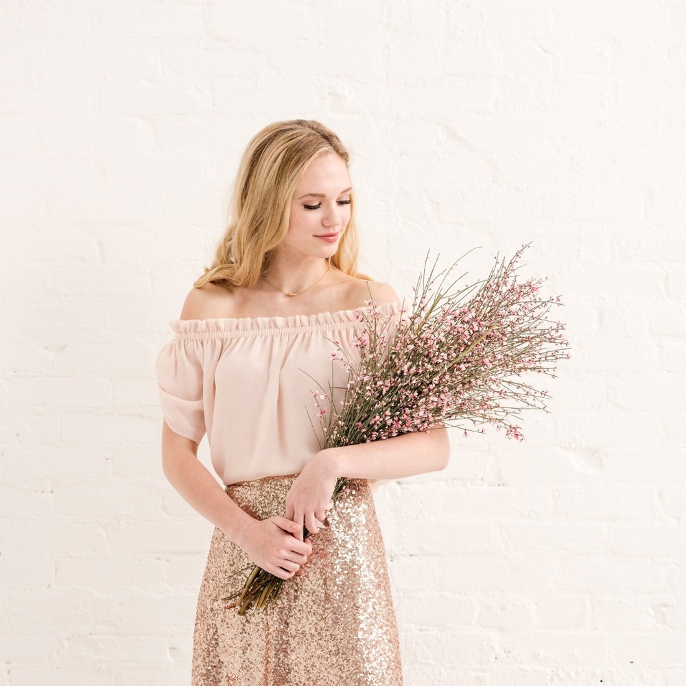 Off the Shoulder Chiffon Top by Love Tanya